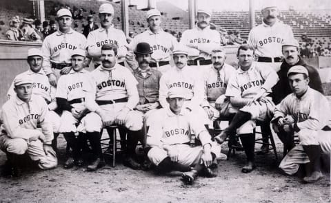 The 1892 Boston Beaneaters, one of Arthur Soden’s numerous championship creations.  Pictured are Hall of Famers King Kelly, middle row third from left, Kid Nichols, top row middle, John Clarkson, middle row, far right, and Hugh Duffy, front row, far right. (Photo by Mark Rucker/Transcendental Graphics, Getty Images)