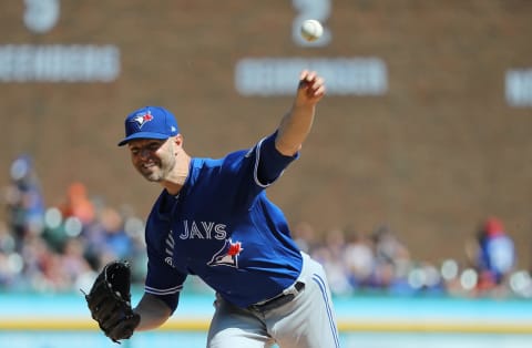 Happ, the top available starter on the market, will be the bidding-war prize. Photo by Leon Halip/Getty Images.