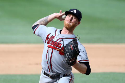 WASHINGTON, DC – JULY 22: Starting pitcher Mike Foltynewicz #26 of the Atlanta Braves throws to a Washington Nationals batter in the fourth inning at Nationals Park on July 22, 2018 in Washington, DC. (Photo by Rob Carr/Getty Images)