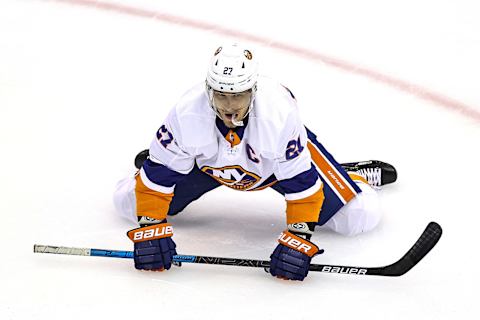 Anders Lee #27 of the New York Islanders. (Photo by Elsa/Getty Images)