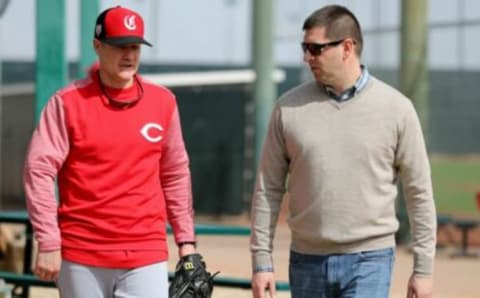 Nick Krall with Reds manager David Bell.