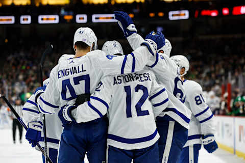 ST PAUL, MN – NOVEMBER 25: Zach Aston-Reese #12 of the Toronto Maple Leafs  (Photo by David Berding/Getty Images)