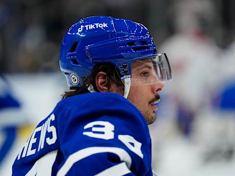 Apr 9, 2022; Toronto, Ontario, CAN; Toronto Maple Leafs forward Auston Matthews (34) . Mandatory Credit: John E. Sokolowski-USA TODAY Sports