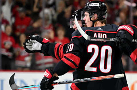 Sebastian Aho #20, Carolina Hurricanes (Photo by Grant Halverson/Getty Images)