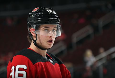 Jack Hughes #86 of the New Jersey Devils. (Photo by Bruce Bennett/Getty Images)