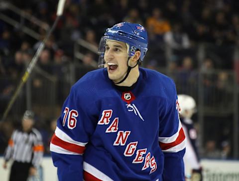 Brady Skjei #76 of the New York Rangers (Photo by Bruce Bennett/Getty Images)