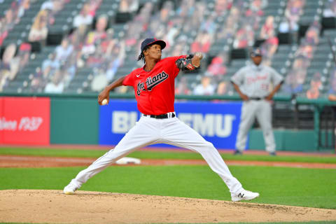 Starting pitcher Triston McKenzie of the Cleveland Indians (Photo by Jason Miller/Getty Images)