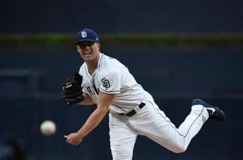 SAN DIEGO, CA – JUNE 4: Clayton Richard #3 of the San Diego Padres pitches during the first inning of a baseball game against the Atlanta Braves at PETCO Park on June 4, 2018 in San Diego, California. (Photo by Denis Poroy/Getty Images)