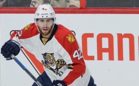 OTTAWA, ON – APRIL 07: Quinton Howden #42 of the Florida Panthers plays in the game against the Ottawa Senators at Canadian Tire Centre on April 7, 2016 in Ottawa, Ontario, Canada. (Photo by Minas Panagiotakis/NHLI via Getty Images)