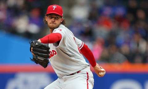 Even though his outings were five innings or a bit more, Nola is off to a good start considering it’s early April. Photo by Rich Schultz/Getty Images.