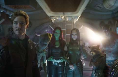 Marvel Studios’ AVENGERS: INFINITY WARL to R: Star-Lord/Peter Quill (Chris Pratt), Groot (voiced by Vin Diesel), Gamora (Zoe Saldana), Mantis (Pom Klementieff), Rocket (voiced by Bradley Cooper) and Drax (Dave Bautista)Photo: Film Frame©Marvel Studios 2018