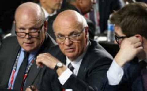 CHICAGO, IL – JUNE 24: General manager Lou Lamoriello of the Toronto Maple Leafs looks on during the 2017 NHL Draft at United Center on June 24, 2017 in Chicago, Illinois. (Photo by Dave Sandford/NHLI via Getty Images)