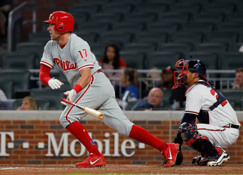 Hoskins is taking a leadership role in the dugout and the clubhouse. Photo by Kevin C. Cox/Getty Images.