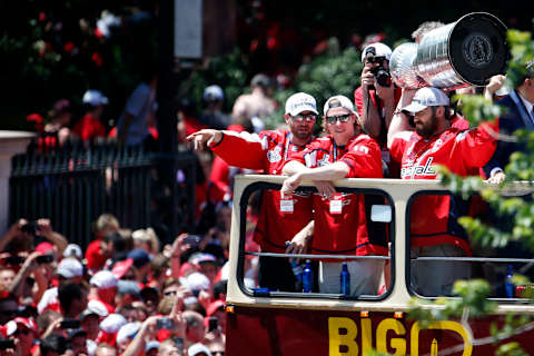 Alex Ovechkin, Nicklas Backstrom, Brooks Orpik, Washington Capitals Mandatory Credit: Amber Searls-USA TODAY Sports