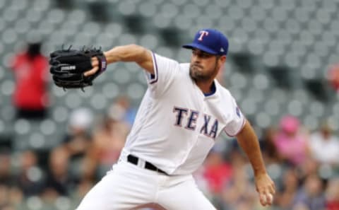 Cole Hamels with the Texas Rangers. Kevin Jairaj-USA TODAY Sports