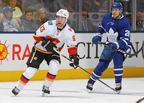 Sam Bennett #93 of the Calgary Flames. (Photo by Claus Andersen/Getty Images)