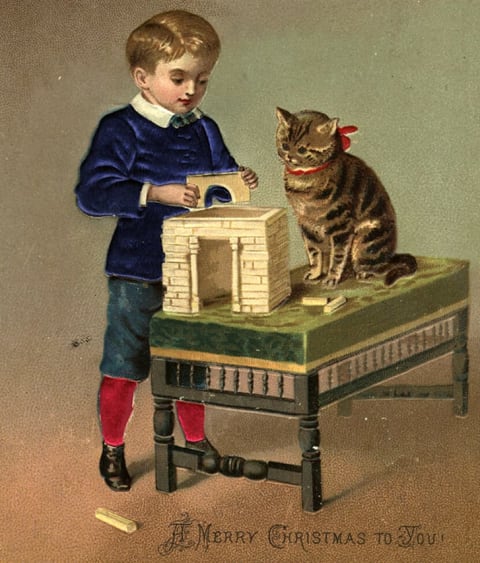 A quaint Christmas card from around 1885.