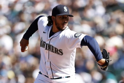 SEATTLE, WASHINGTON – AUGUST 06: Andres Munoz #75 of the Seattle Mariners pitches during the eighth inning against the Los Angeles Angels at T-Mobile Park on August 06, 2022 in Seattle, Washington. (Photo by Steph Chambers/Getty Images)