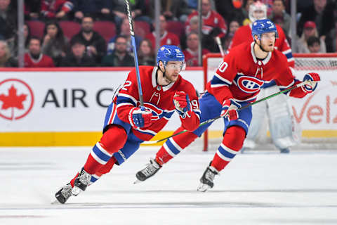 MONTREAL, QUEBEC – OCTOBER 26: Jonathan Drouin #92 of the Montreal Canadiens and Joel Armia #40 of the Montreal Canadiens. (Photo by Stephane Dube /Getty Images)