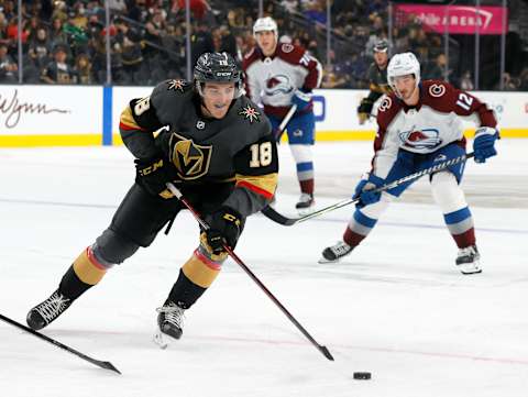 Peyton Krebs. Former Vegas Golden Knights forward. (Photo by Ethan Miller/Getty Images)