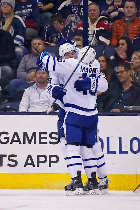 COLUMBUS, OH – DECEMBER 28: Mitch Marner #16 of the Toronto Maple Leafs   (Photo by Kirk Irwin/Getty Images)