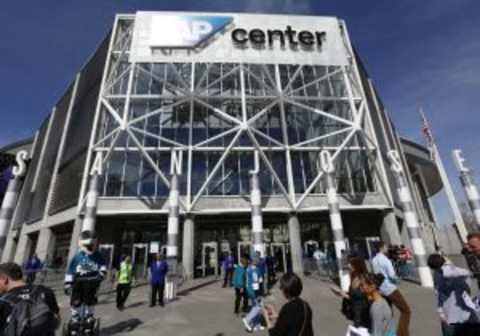 Mar 14, 2015; San Jose, CA, USA; Outside view of south ticket entrance of the SAP Center before the game between the San Jose Sharks and the Chicago Blackhawks at SAP Center at San Jose. Mandatory Credit: Bob Stanton-USA TODAY Sports