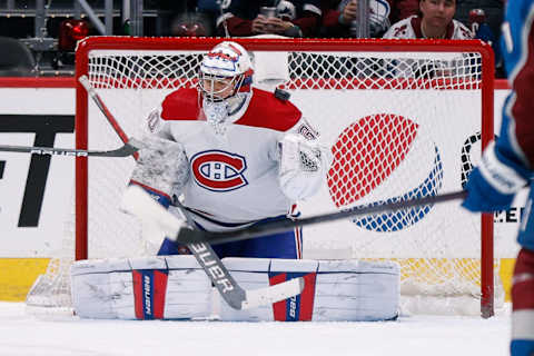 Jan 22, 2022; Denver, Colorado, USA; Montreal Canadiens Cayden Primeau Mandatory Credit: Isaiah J. Downing-USA TODAY Sports