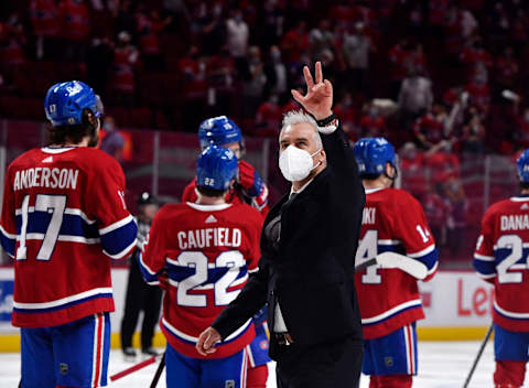 Jun 7, 2021; Montreal, Quebec, CAN; Montreal Canadiens head coach Dominique Ducharme. Mandatory Credit: Eric Bolte-USA TODAY Sports