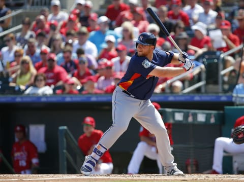 JUPITER, FL – MARCH 09: A.J. Reed #23 of the Houston Astros in action during a game against the St. Louis Cardinals at Roger Dean Stadium on March 9, 2017, in Jupiter, Florida. (Photo by Rich Schultz/Getty Images)