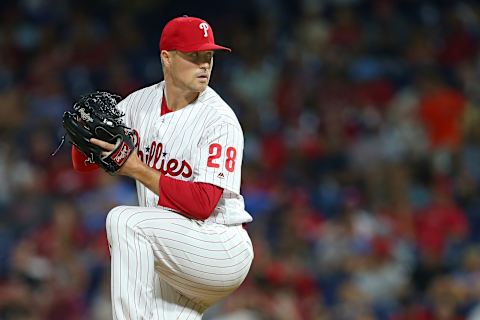 Until his last outing, Morin was off to a decent start with the Phillies. Photo by Rich Schultz/Getty Images.