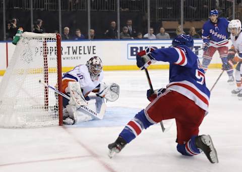 Tony DeAngelo #77 of the New York Rangers (Photo by Bruce Bennett/Getty Images)