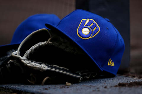 MILWAUKEE, WI – SEPTEMBER 08: A detail view of a Milwaukee Brewers hat during the game against the San Francisco Giants at Miller Park on September 8, 2018 in Milwaukee, Wisconsin. (Photo by Dylan Buell/Getty Images)