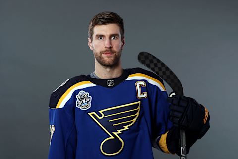 ST LOUIS, MISSOURI – JANUARY 24: Alex Pietrangelo #27 of the St. Louis Blues poses for a portrait ahead of the 2020 NHL All-Star Game at Enterprise Center on January 24, 2020 in St Louis, Missouri. (Photo by Jamie Squire/Getty Images)