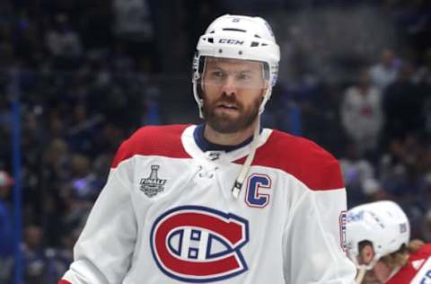 TAMPA, FLORIDA – JUNE 28: Shea Weber #6 of the Montreal Canadiens skates in warm-ups prior to Game One of the 2021 NHL Stanley Cup Final against the Tampa Bay Lightning at the Amalie Arena on June 28, 2021 in Tampa, Florida. (Photo by Mike Carlson/Getty Images)