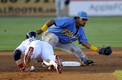 Jun 25, 2013; Woodbridge, VA, USA; Potomac Nationals left fielder 