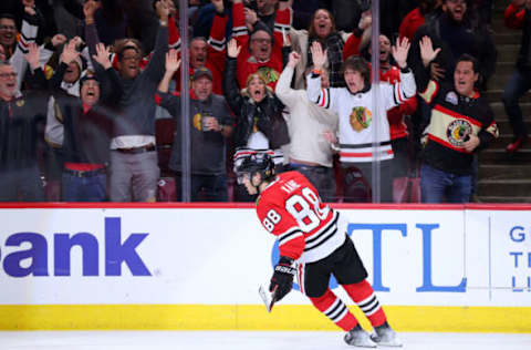 Patrick Kane #88, Chicago Blackhawks (Photo by Michael Reaves/Getty Images)