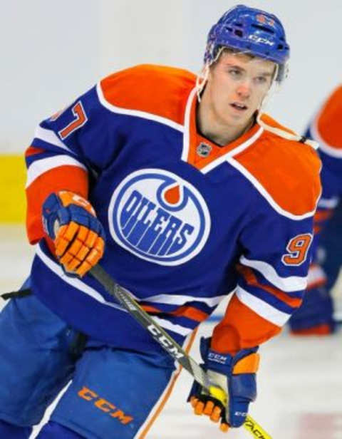 Feb 20, 2016; Edmonton, Alberta, CAN; Edmonton Oilers forward Connor McDavid (97) skates against the Colorado Avalanche at Rexall Place. Mandatory Credit: Perry Nelson-USA TODAY Sports