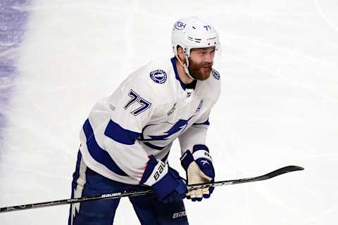 Victor Hedman #77 of the Tampa Bay Lightning. (Photo by Andre Ringuette/Getty Images)