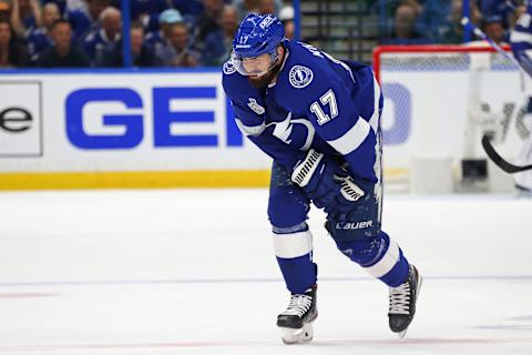 Alex Killorn #17 of the Tampa Bay Lightning. (Photo by Bruce Bennett/Getty Images)