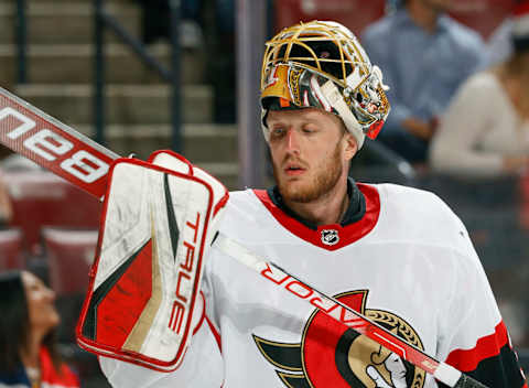 Goaltender Anton Forsberg #31 of the Ottawa Senators Photo by Joel Auerbach/Getty Images)