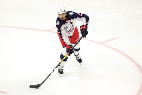 Seth Jones #3 of the Columbus Blue Jackets. (Photo by Stacy Revere/Getty Images)