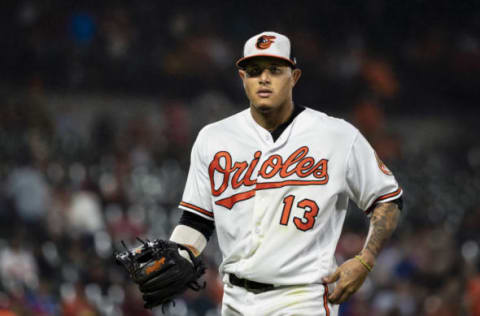 BALTIMORE, MD – MAY 30: Manny Machado #13 of the Baltimore Orioles heads to the dugout against the Washington Nationals during the seventh inning at Oriole Park at Camden Yards on May 30, 2018 in Baltimore, Maryland. (Photo by Scott Taetsch/Getty Images)