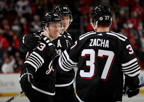 Jesper Bratt #63 of the New Jersey Devils. (Photo by Elsa/Getty Images)