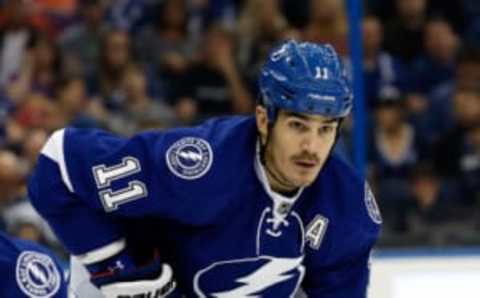 Dec 22, 2016; Tampa, FL, USA; Tampa Bay Lightning center Brian Boyle (11) against the St. Louis Blues during the first period at Amalie Arena. Mandatory Credit: Kim Klement-USA TODAY Sports