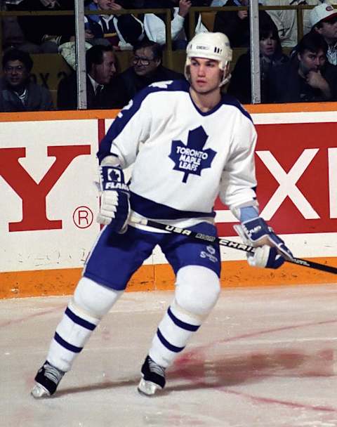 TORONTO, ON – DECEMBER 9: Luke Richardson #2 of the Toronto Maple Leafs skates against the Montreal Canadiens during NHL game action on December 9, 1989 at Maple Leaf Gardens in Toronto, Ontario, Canada. (Photo by Graig Abel/Getty Images)