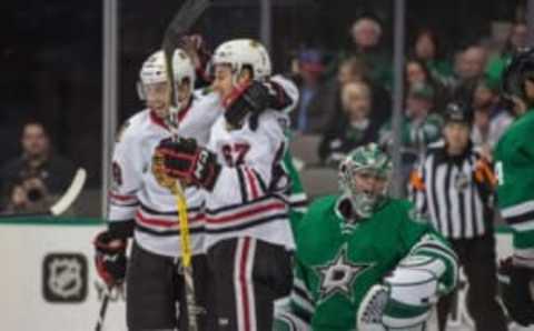 Ryan Hartman (38) and Tanner Kero (67) (Jerome Miron-USA TODAY Sports)