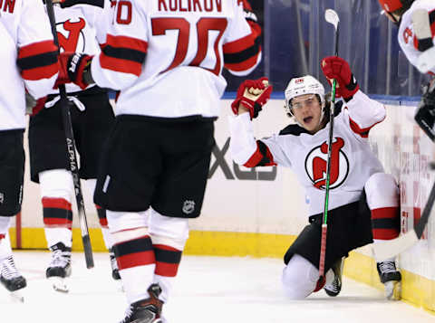 New Jersey Devils center Jack Hughes (86): (Bruce Bennett/Pool Photos-USA TODAY Sports)