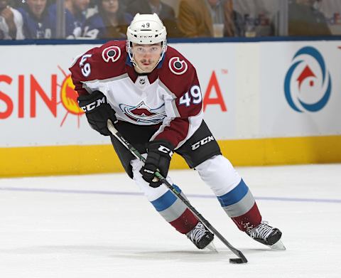 Samuel Girard #49 of the Colorado Avalanche (Photo by Claus Andersen/Getty Images)