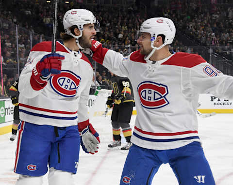 LAS VEGAS, NEVADA – OCTOBER 31: Phillip Danault #24 and Tomas Tatar #90 (Photo by Ethan Miller/Getty Images)