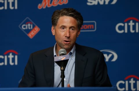 NEW YORK, NY – SEPTEMBER 13: New York Mets COO Jeff Wilpon speaks to the media prior to a game against the Miami Marlins at Citi Field on September 13, 2018 in the Flushing neighborhood of the Queens borough of New York City. The Mets defeated the Marlins 4-3. (Photo by Jim McIsaac/Getty Images)